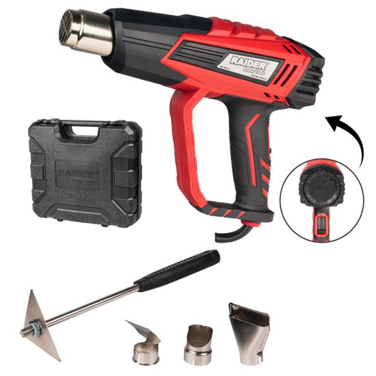 RAIDER Πιστόλι θερμού αέρα 2000W και αξεσουάρ σε βαλίτσα RD-HG27 074315