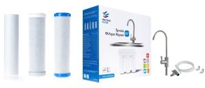 Τριπλή φιλτροθήκη 2Μ λευκή πλαστική 10″ - 1/4″-κλειδί+βάση