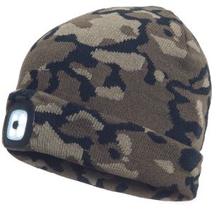Σκούφος εργασίας καμουφλάζ/παραλλαγής με φακό led επαναφορτιζόμενο