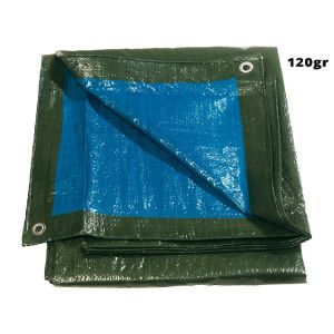 Μουσαμάδες 120gr 2 * 3m  μπλε/πράσινοι αδιάβροχοι με κρίκους