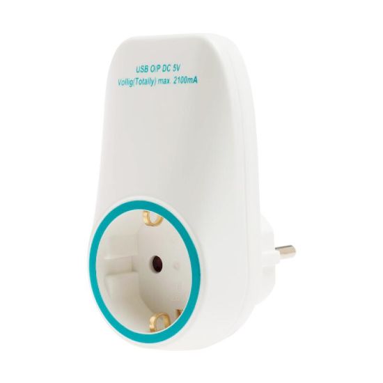 GEYER Αντάπτορας σούκο με 2 θύρες USB GES-156