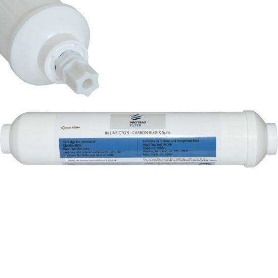 In line φίλτρο CTO 5μm Proteas - βιδωτό