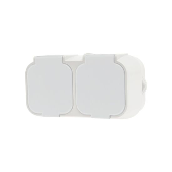 GEYER Πρίζα διπλή IP54 H2-B52GM-W λευκή