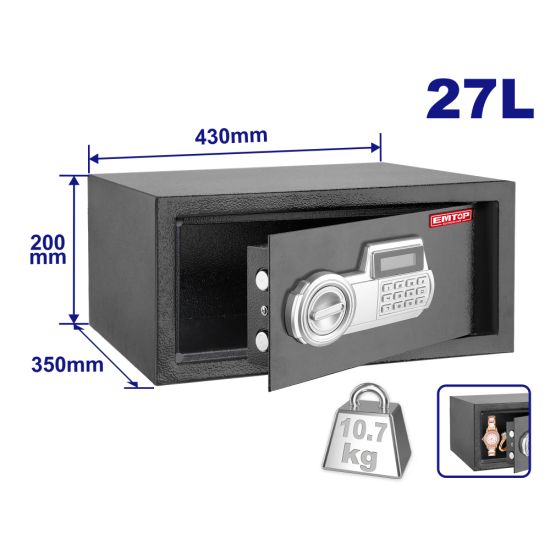 EMTOP ΜΕΤΑΛΛΙΚΟ ΧΡΗΜΑΤΟΚΙΒΩΤΙΟ ΟΘΟΝΗΣ LCD 200x430x350mm 10,7Kg ΑΝΘΡΑΚΙ EESF3503