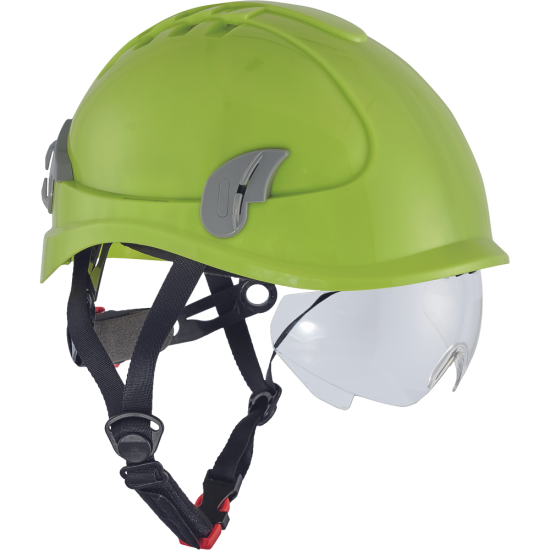 Κράνος εργοταξίου Alpinworker κίτρινο HV με ενσωματωμένα γυαλιά