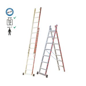Σκάλα επαγγελματική αλουμινίου διπλή - 2*13 σκαλιά ύψος Α/Β: 3,50m/6,00m.