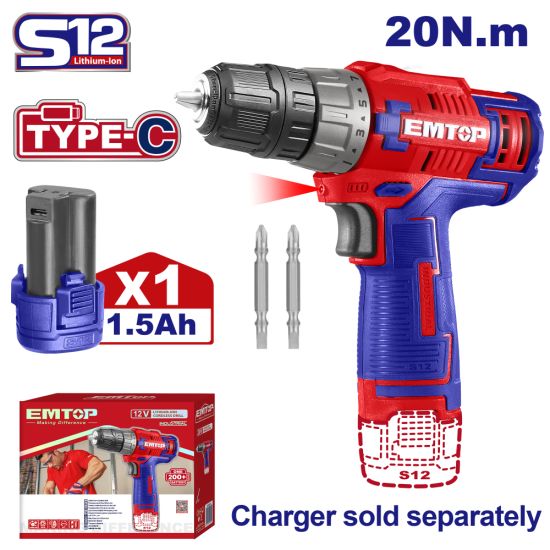 EMTOP ΔΡΑΠΑΝΟΚΑΤΣΑΒΙΔΟ ΜΠΑΤΑΡΙΑΣ ΛΙΘΙΟΥ 12V/1.5Ah/20Nm ECDL12510