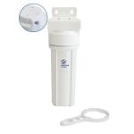 Μονή φιλτροθήκη 2Μ λευκή πλαστική 10″ - 1/4″ - κλειδί + βάση