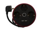 GEYER Πολύπριζο μαύρο με διακόπτη 3 θέσεις & 2xUSB GNBKU03/E